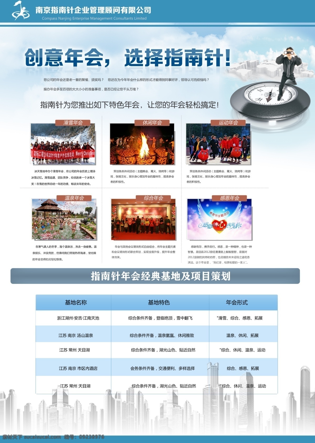 白云 广告设计模板 建筑 蓝天 手绘 望远镜 源文件 指南针 创意 年会 模板下载 psd源文件
