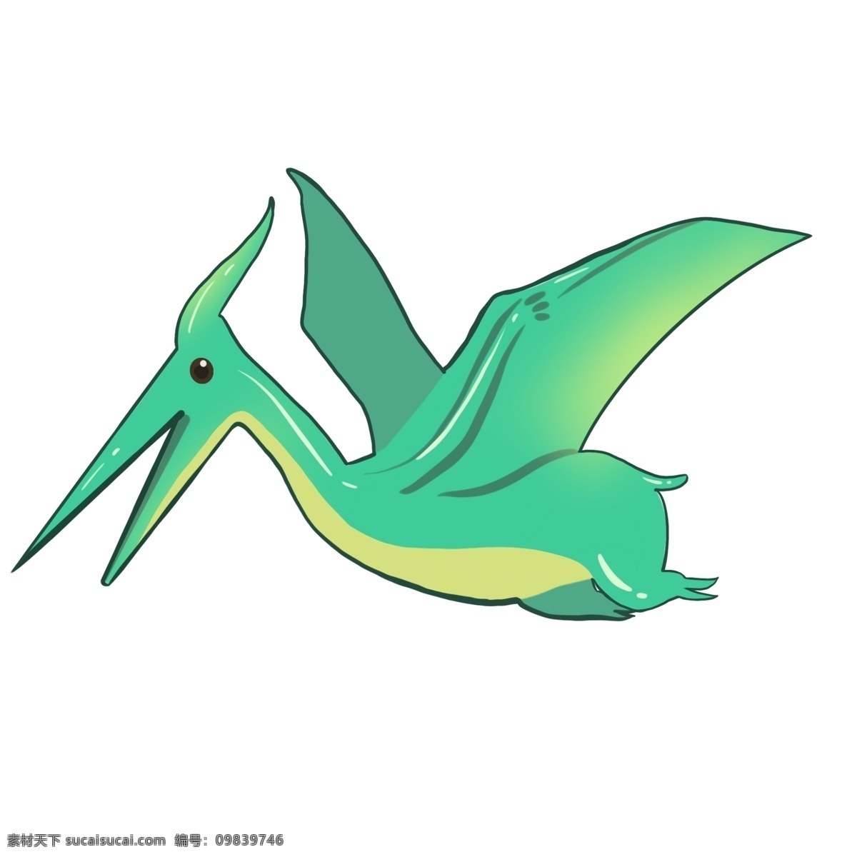 飞行 绿 翼 龙 插图 飞行恐龙 绿色恐龙 飞行的绿翼龙 恐龙 会飞的恐龙 可爱的绿翼龙 绿翼龙