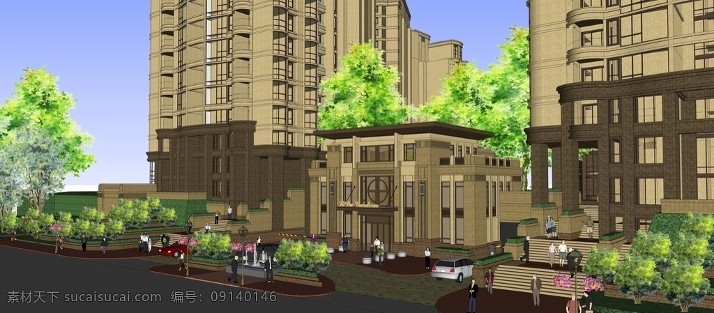 新 古典 小区 建筑 景观 模型 sketchup 住宅 居住区 新古典 欧式 现代 精细模型 居住区入口 豪华小区 古典景观 底层商业 售楼处 su模型 环境设计 建筑设计 skp