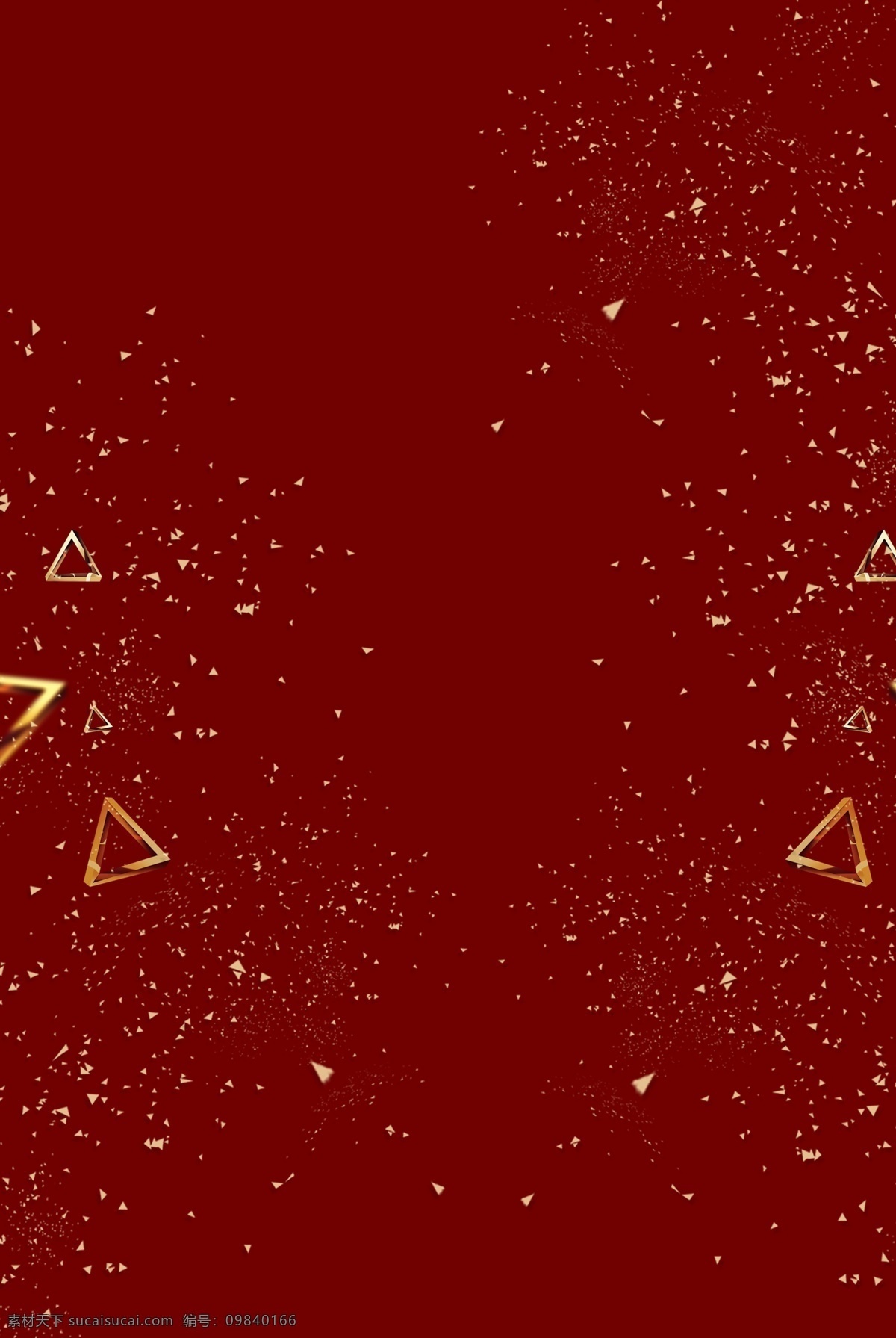 红色 喜庆 电商 几何 三角形 背景 活动 金粉