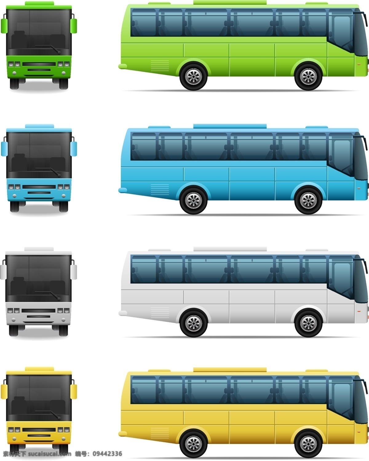 公交车 巴士 城际公交 汽车 现代科技 交通工具 矢量