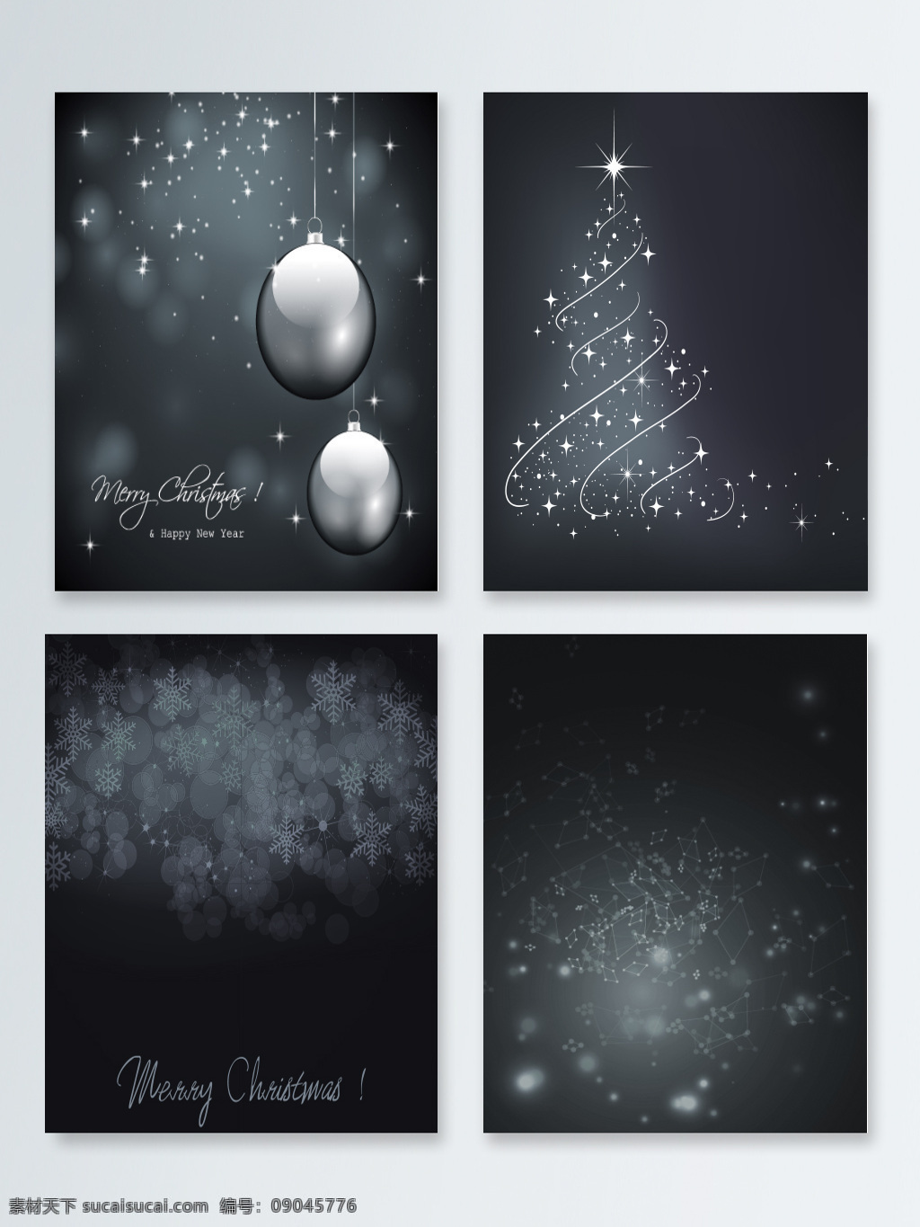 灰色 背景 圣诞 圆球 黑白 几何 节日 快乐 立体 圣诞树 音符 音乐