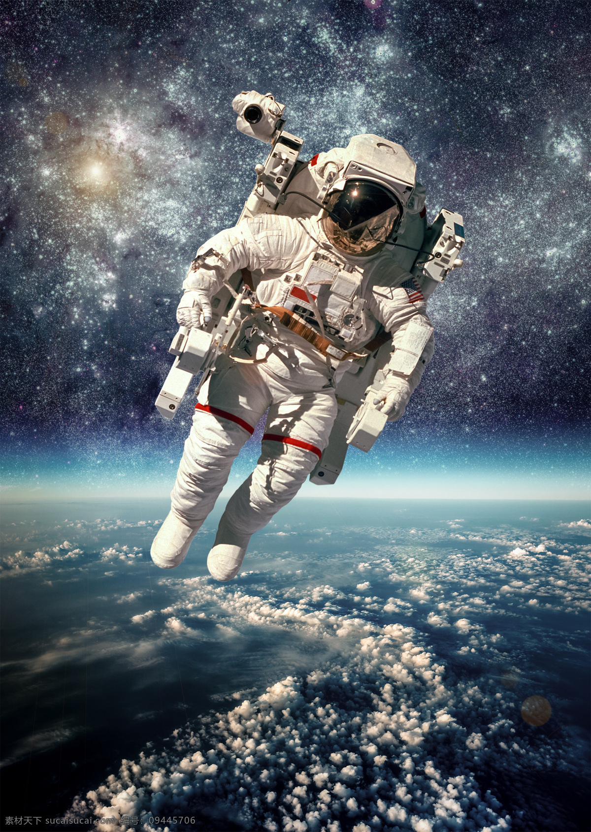 飞行器 上 航天员 宇航员 宇宙 太空 航天科技 云朵 商务人士 人物图片