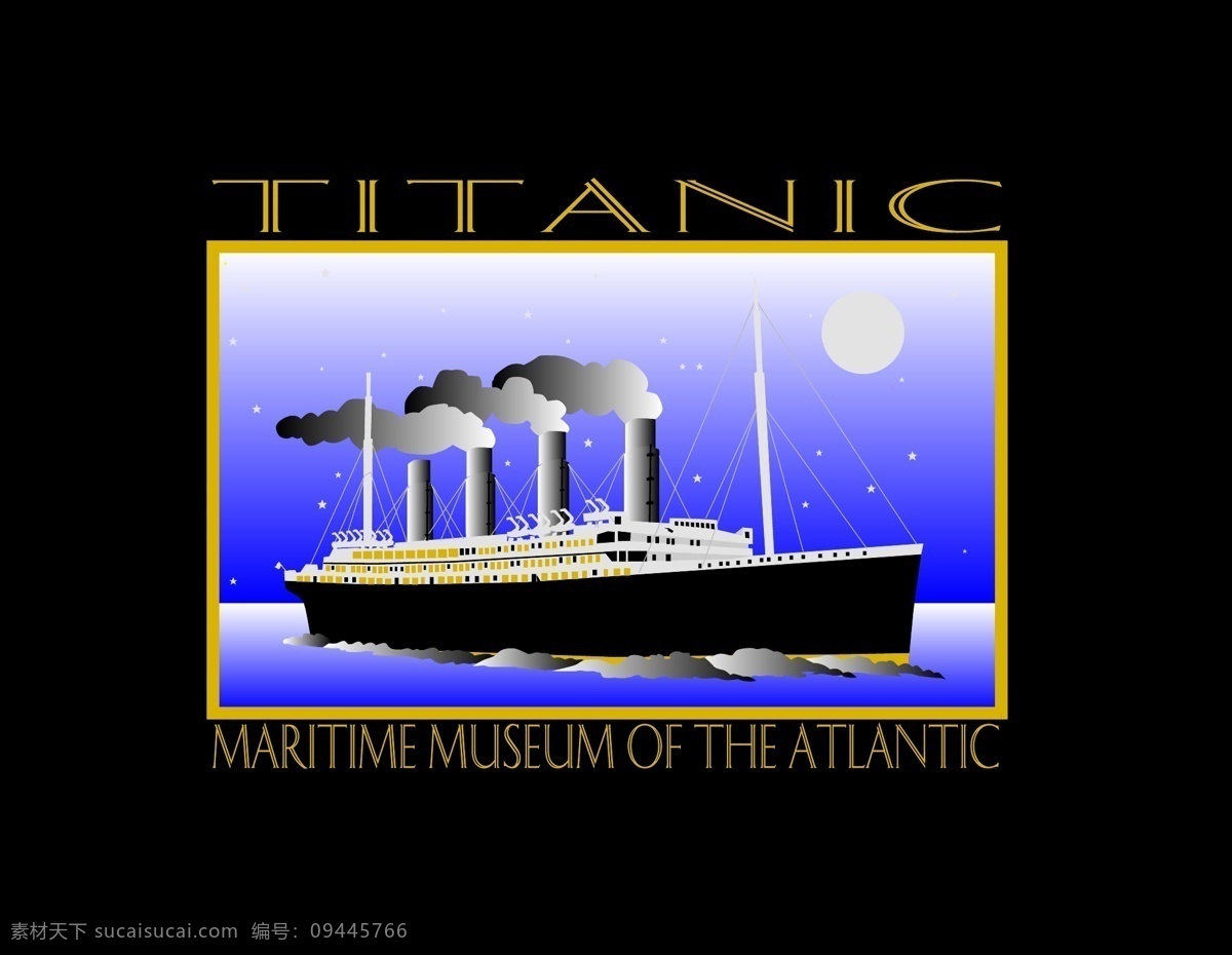 泰坦尼克号 标识 标识为免费 黑色