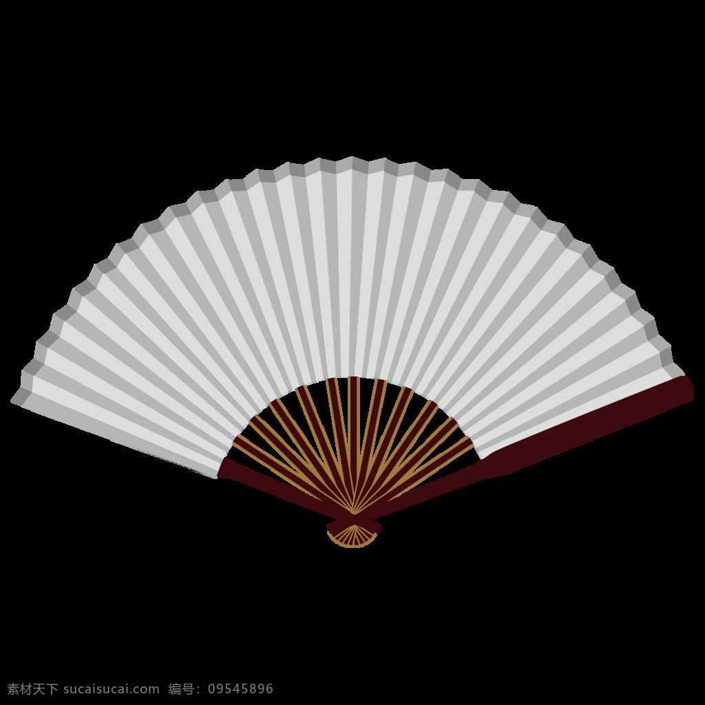空白折扇 免抠素材 中国风 古风 传统文化 文化艺术