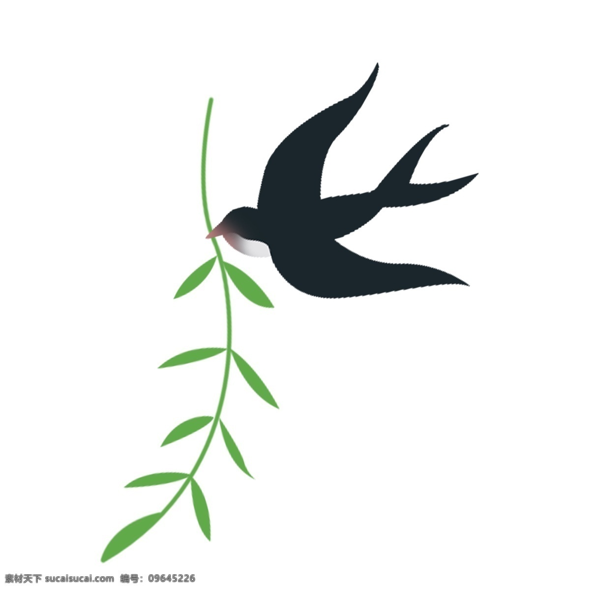 小燕子 叼 植物 免 抠 图 绿色植物 飞翔的燕子 卡通动物 动物插画 可爱的燕子 飞翔的鸟儿 卡通 黑色 免抠图