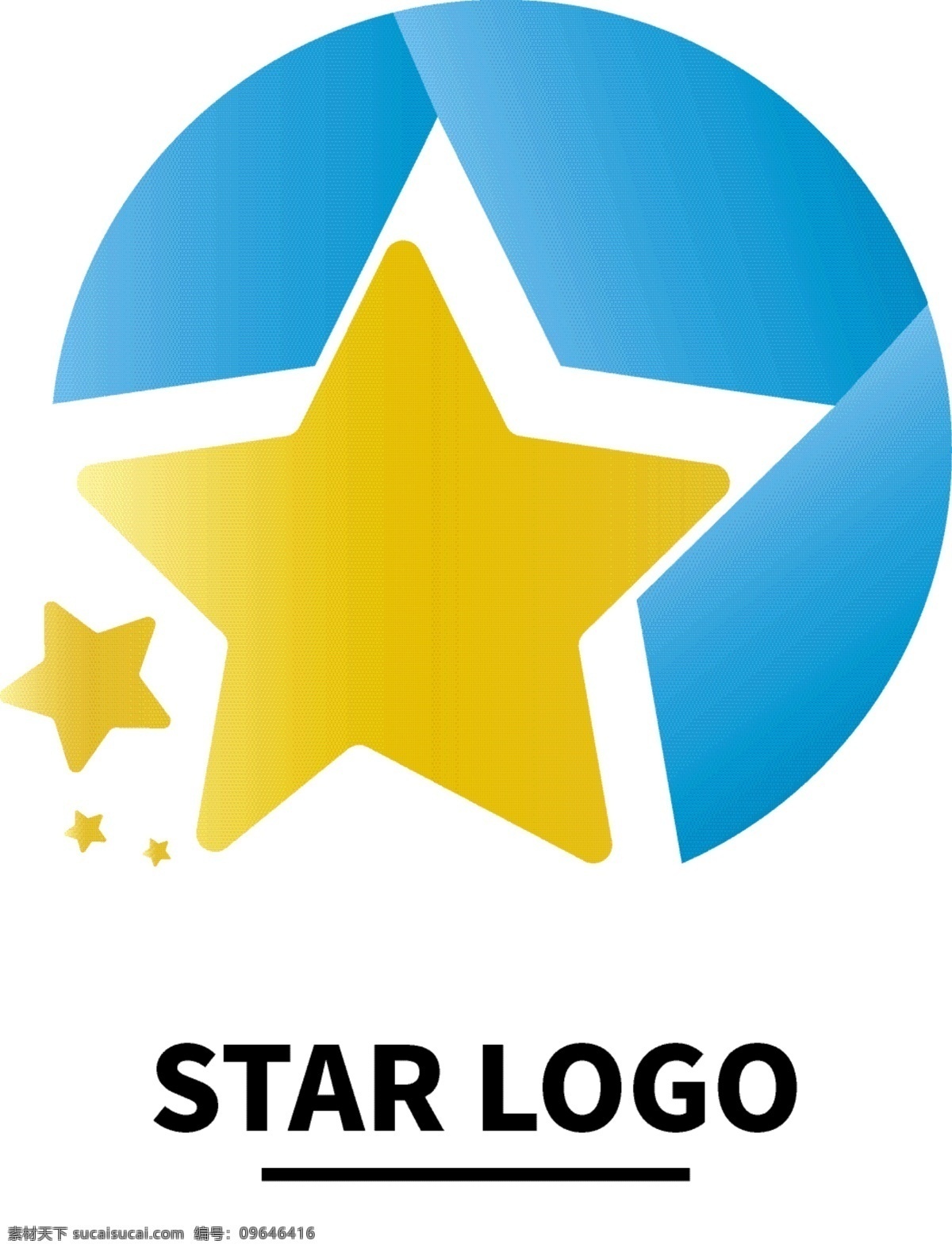 创意 高端 渐变 星星 logo logo设计 黄色logo 蓝色logo 教育培训 logo贴图 标志设计 星型 五角星 star