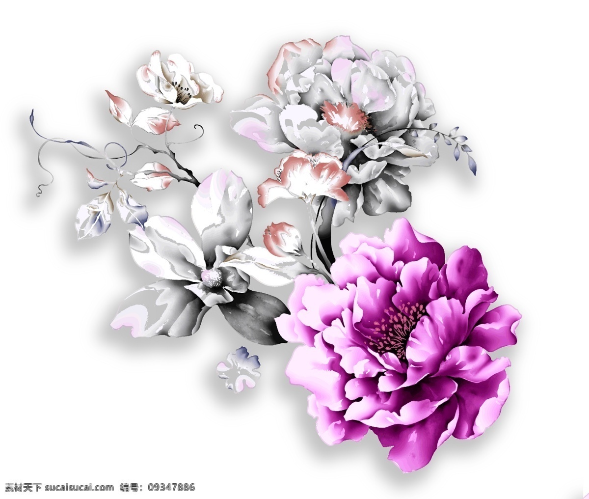 手绘花卉 手绘 印花 绣花 墙纸 花卉 图案 纹样 底纹 玫瑰 一般手绘 底纹边框 花边花纹