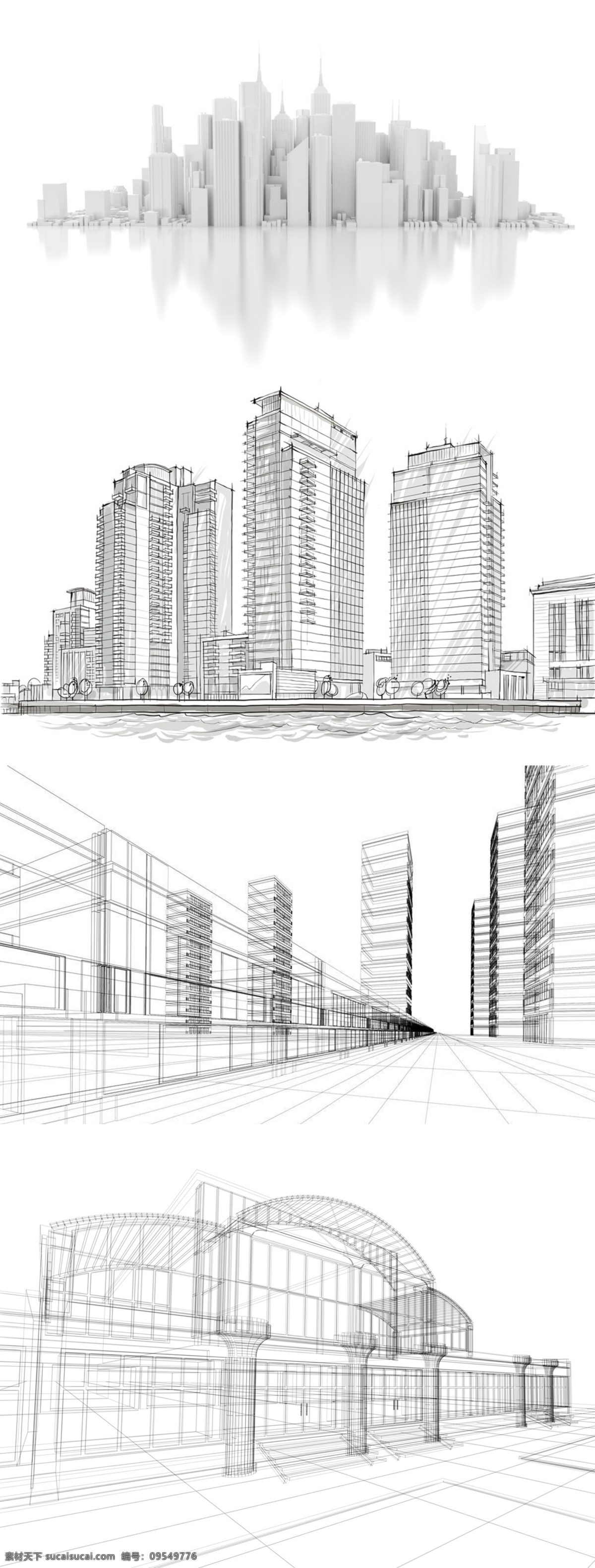 建筑 风景线 稿 背景 白色 纯色 立体 收藏 分享 风景 线稿 淘宝主图背景