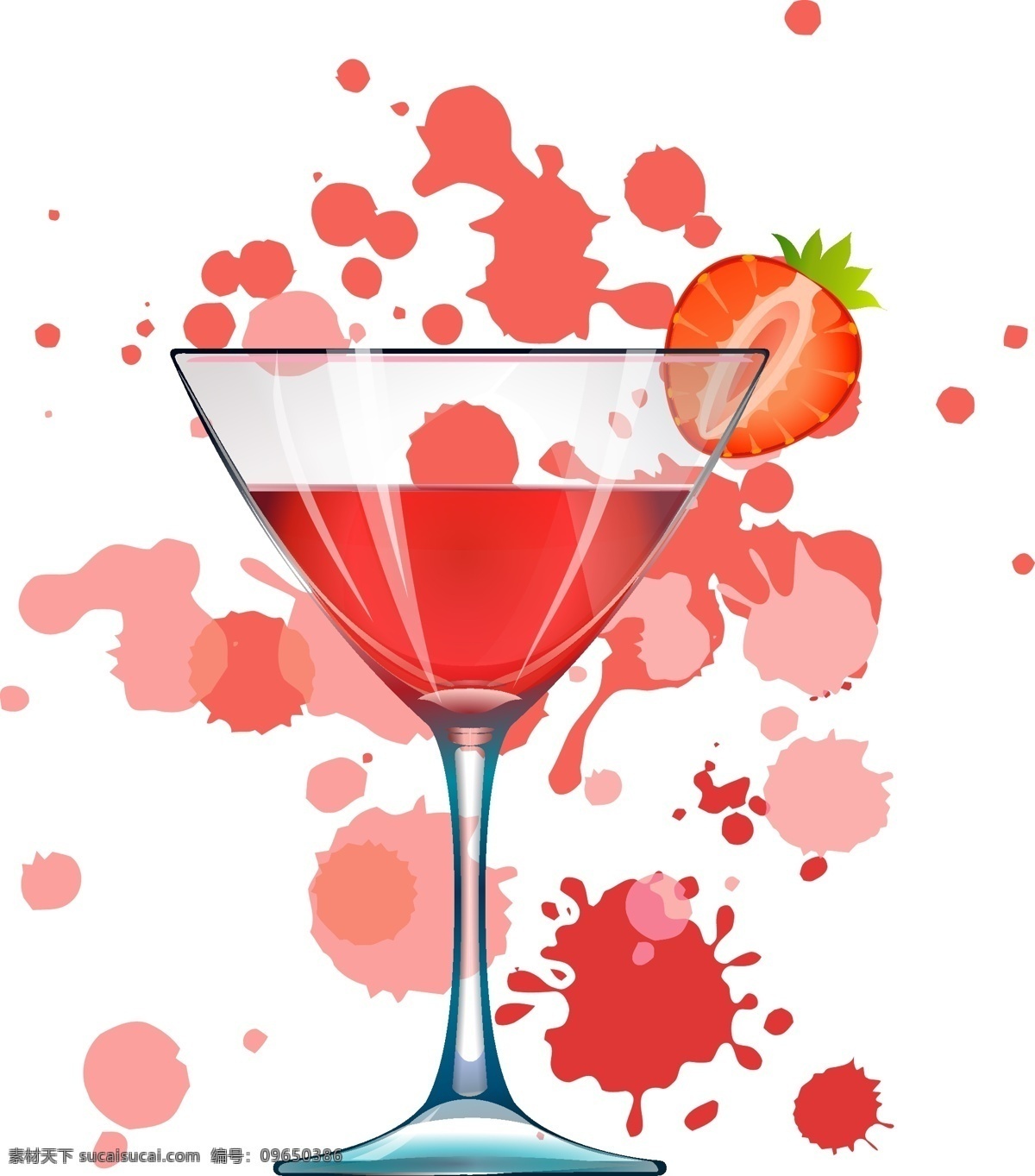 抽象 红色 草莓 饮料 元素 矢量 红色草莓 水果 果汁 ai元素 免扣元素