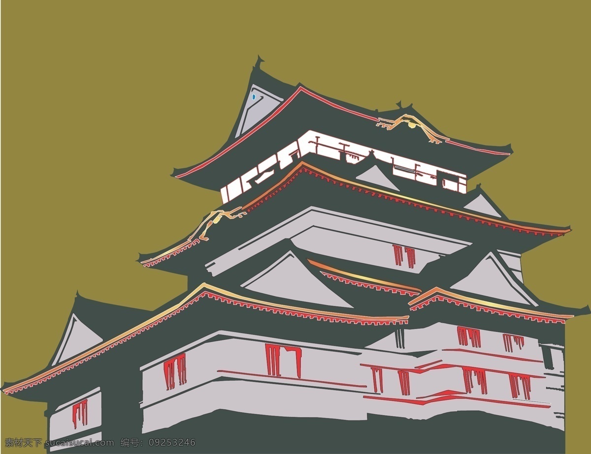 日本 房子 矢量 建筑 宫院 日本人 矢量图 其他矢量图