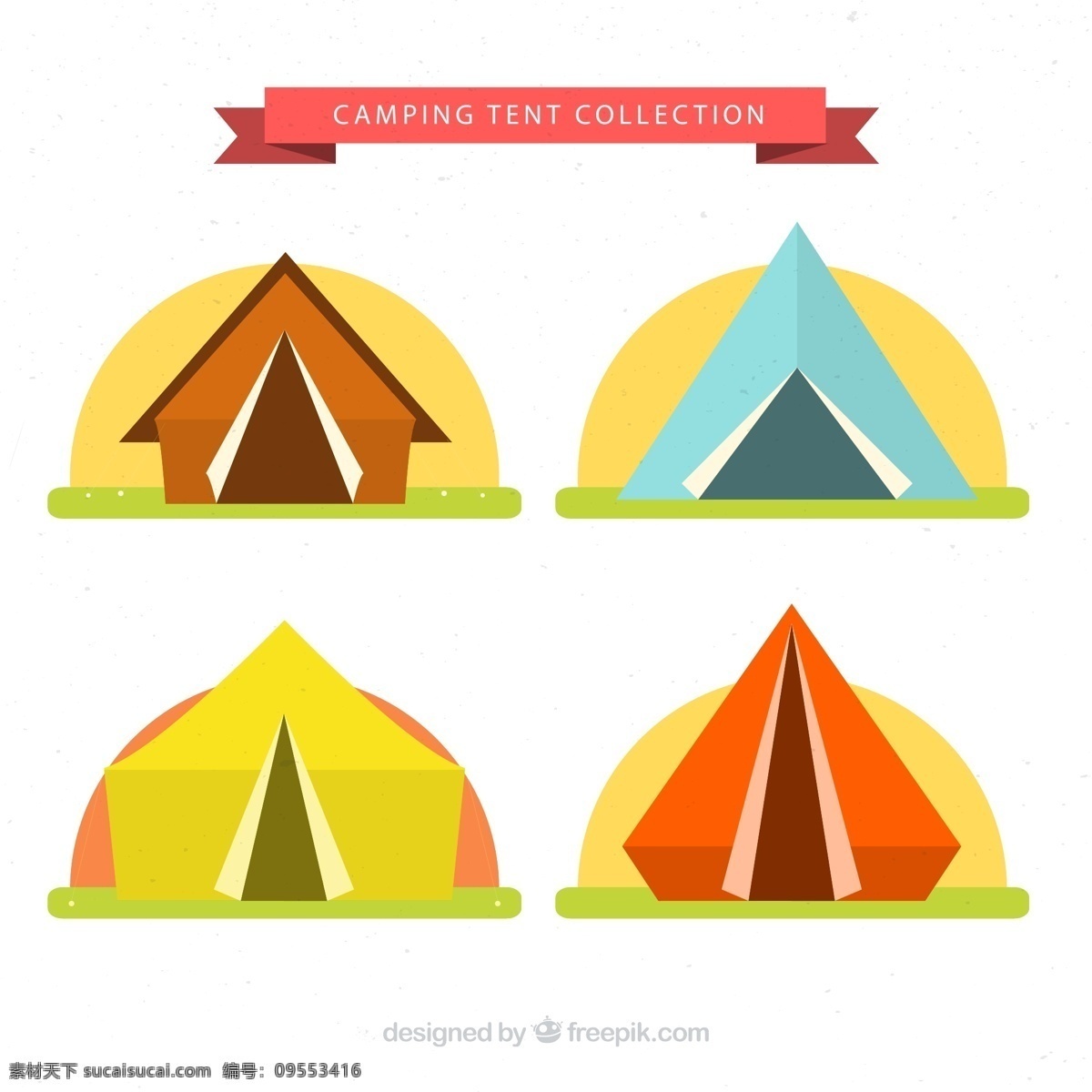 夏季 野营 帐篷 丝带 矢量图 格式 矢量 高清图片
