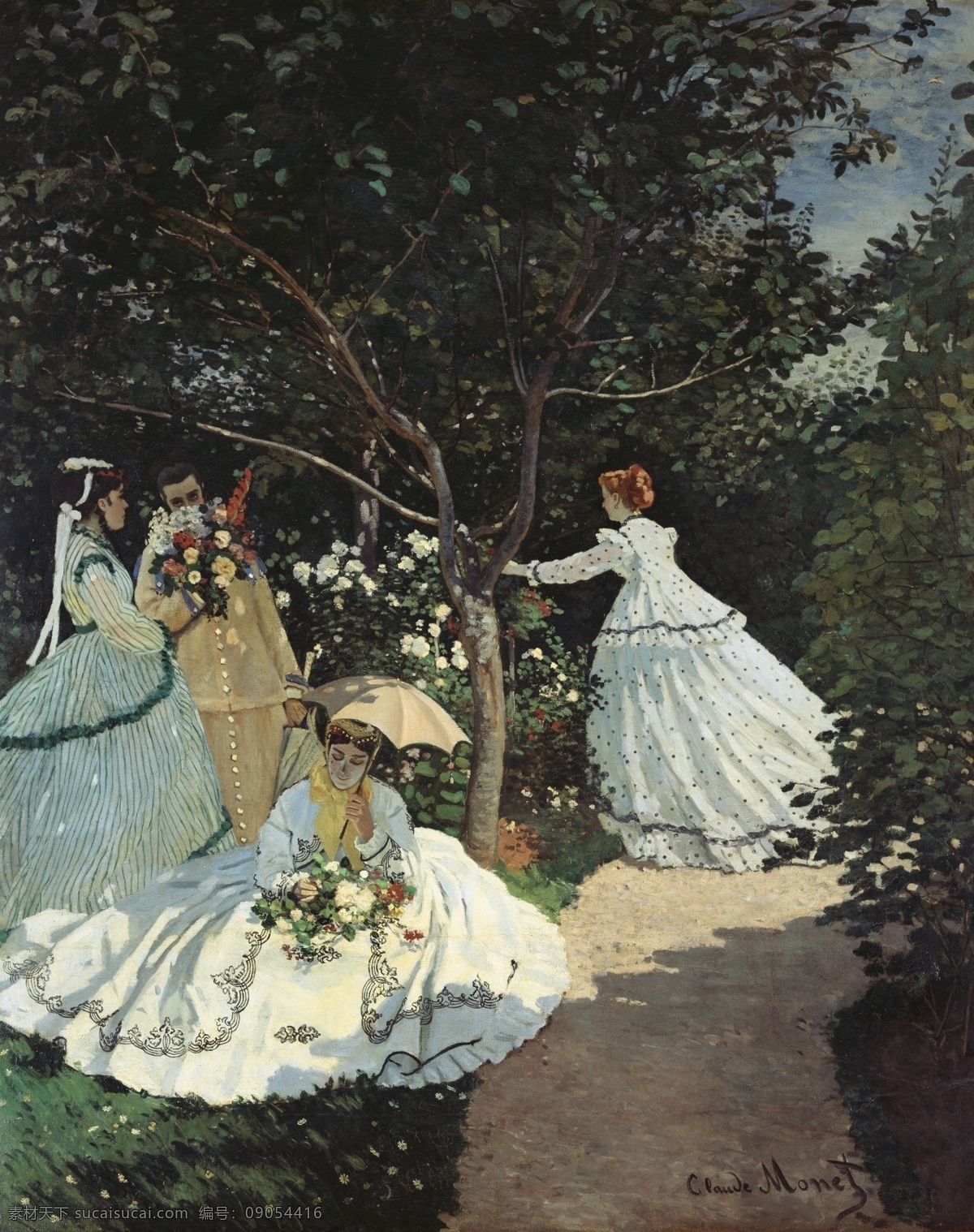 花园 中 妇女 莫奈 花园中的妇女 油画 风景 人像 印象派 名画 文化艺术 绘画书法
