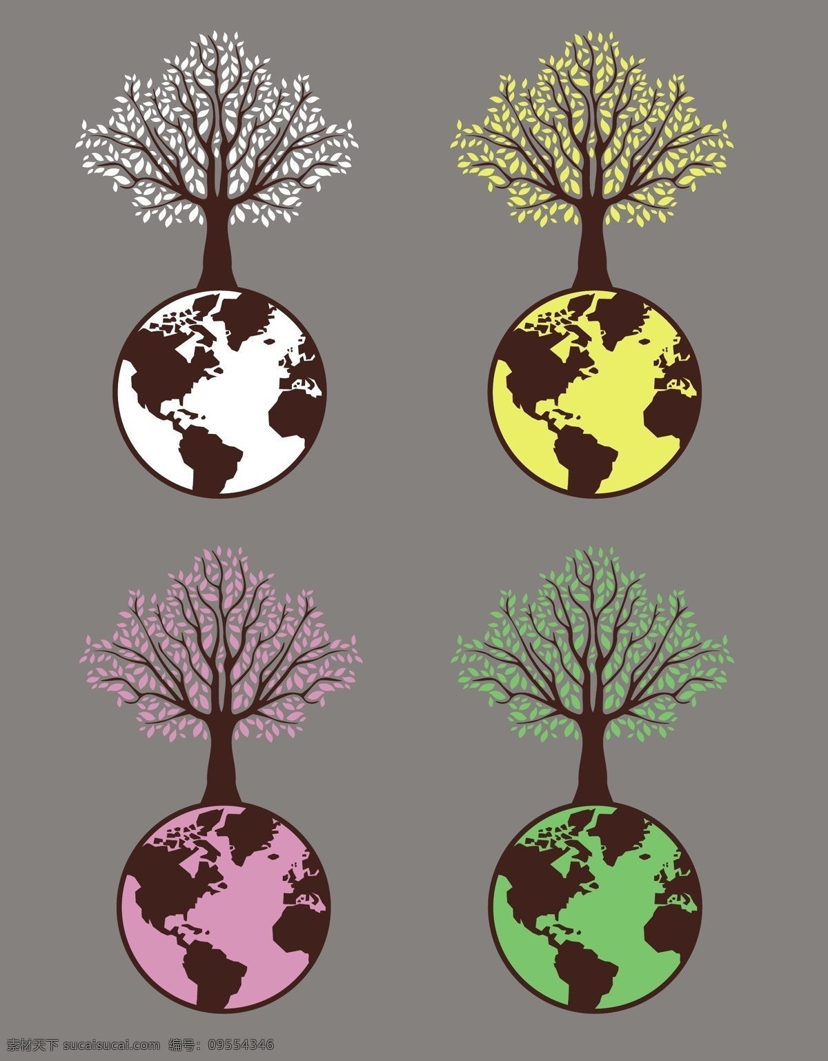 创意 地球 环保 图标 环保图标 创意图标 树木 爱护环境 矢量素材