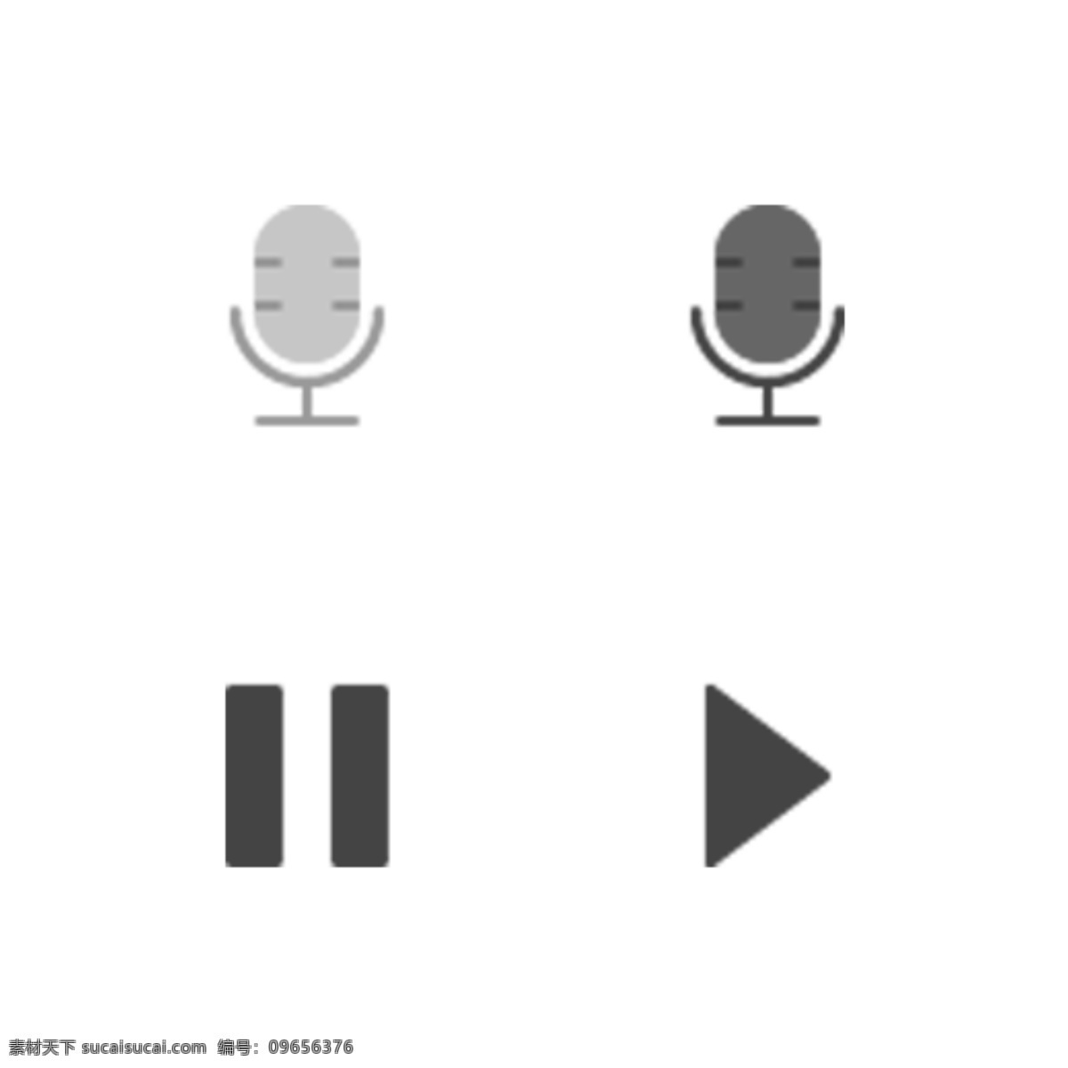 彩色 创意 视频 类 图标 元素 灰色 声音 扁平化 视频类 ui 卡通插画 音频 快递 暂停 录音