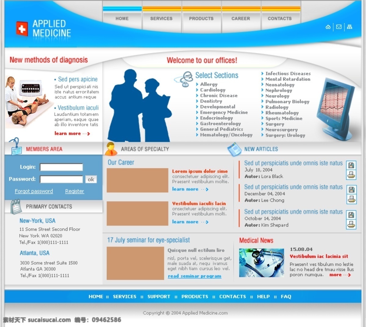 医疗 网页模板 国外网站 设计素材 设计网站模板 英文模板 公司类模板 web 界面设计 网页素材 其他网页素材