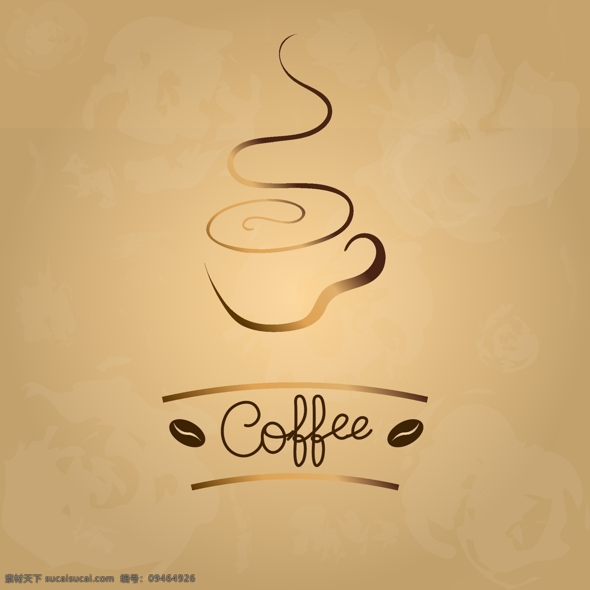 时尚 创意 咖啡 logo 金色 商标 饮料