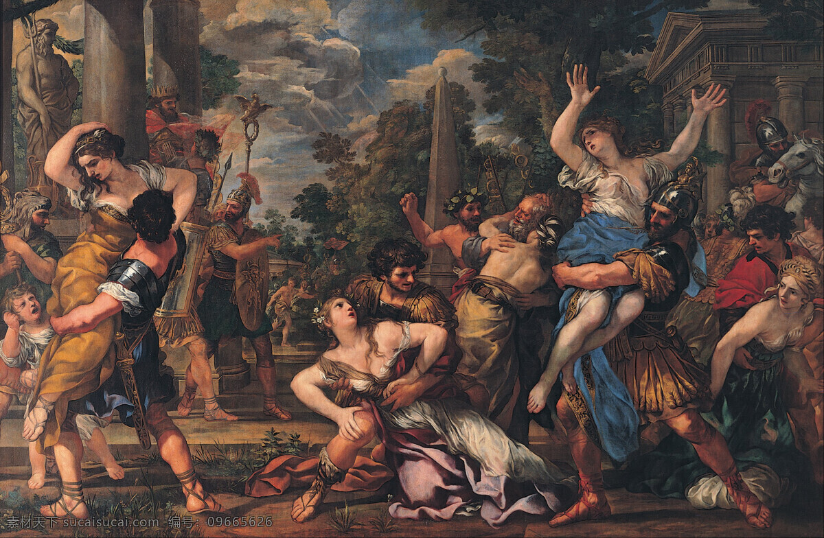 劫持萨宾妇女 野蛮的劫掠 古罗马传说 法国 古典主义绘画 油画 布面油画 装饰画 文化艺术 绘画书法