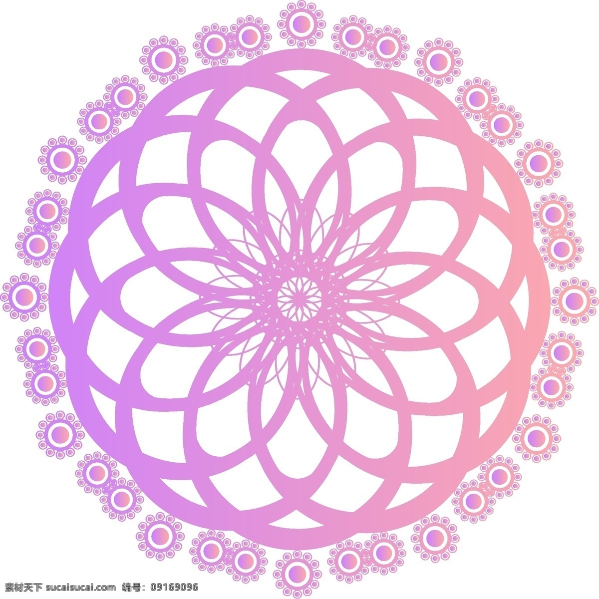 原创 矢量 几何 旋转 炫彩 渐变 万花筒 装饰 元素 紫色 花纹 粉色 设计元素 可商用