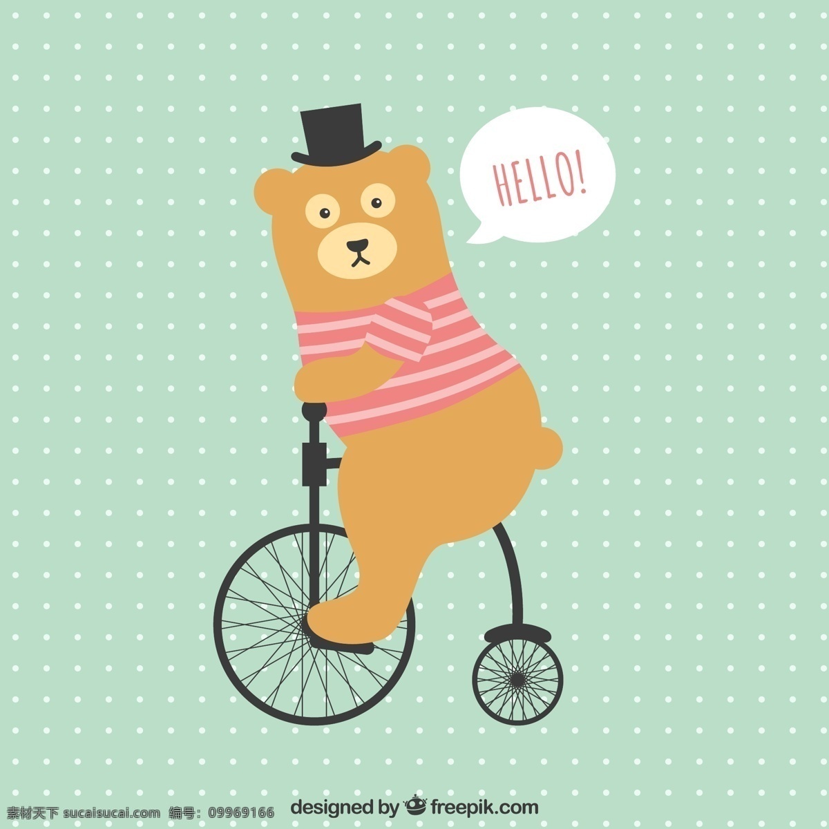 骑 大小 轮 自行车 熊 骑大小轮 卡通 可爱 绿色