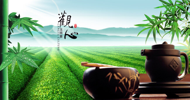 绿色大气风格 茶叶 宣传单 茶楼 古香古色 古典 清新 新茶 绿茶 毛峰 春茶 龙井 黑色