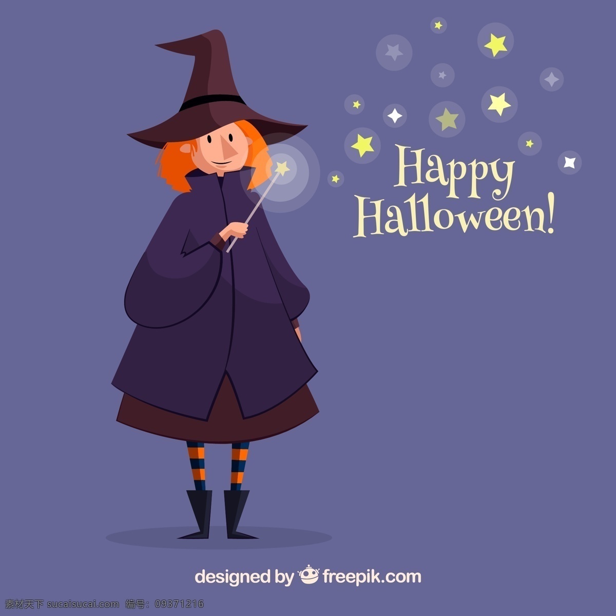创意 万圣节 使用 魔法 女巫 魔法棒 happy halloween 星星 文化艺术 节日庆祝