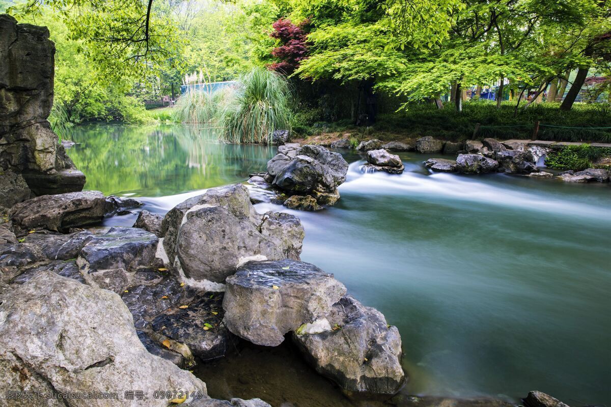 杭州 太子湾 公园 小溪 流