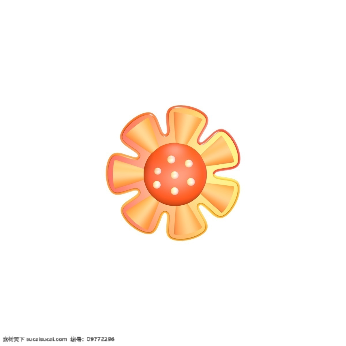 c4d花朵 七夕 花朵 橘 色 太阳花 花朵元素 七夕花朵 橘色花