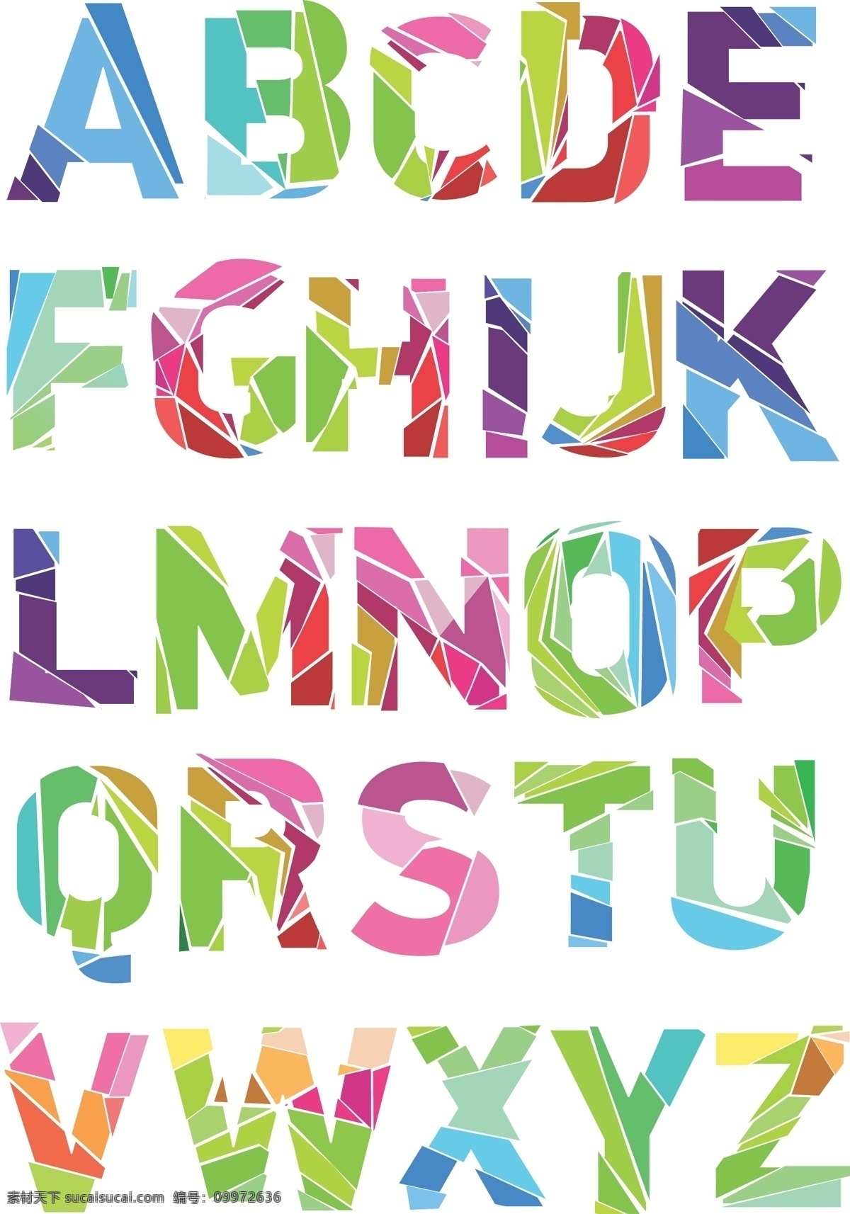 时尚 个性 英文 字母 矢量 矢量素材 26个字母 符号 其他设计 数字符号 形状 质感 创意 彩色