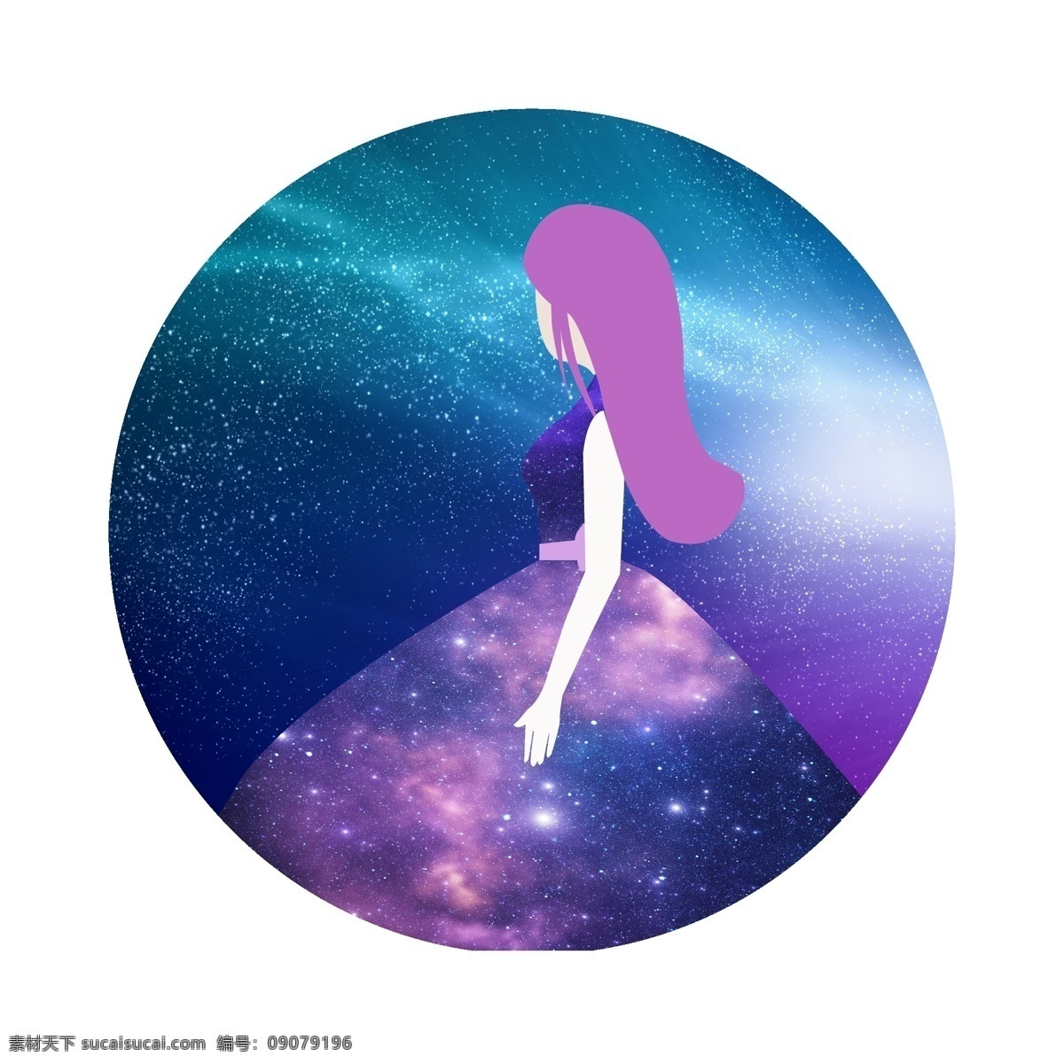 矢量 女王 节 星空 插画 元素 女王节 传统节日 情人节 创意 星空图 创意海报 恋爱 爱情 小女孩 梦幻