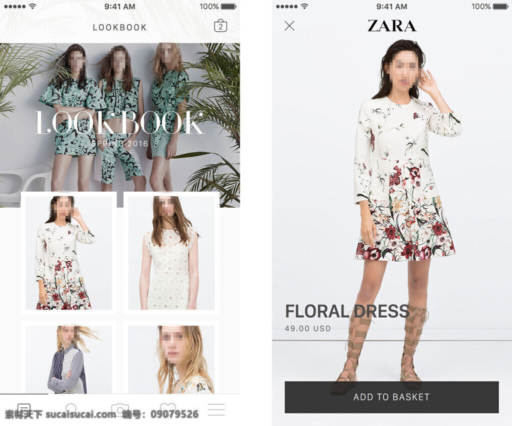 zara 画廊 移动 手机 app 界面 ui lookbook