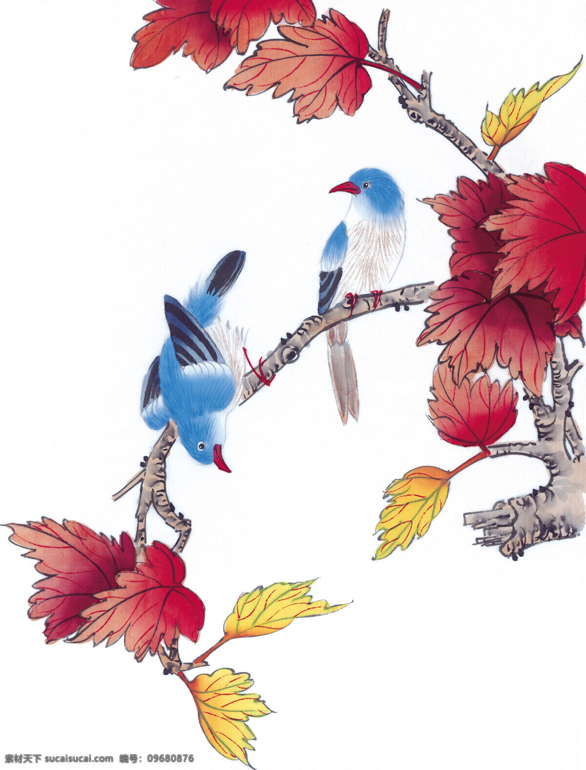 中式 花鸟 工笔画 花朵 花卉 花草 鸟 中国风 中式工笔画 文化艺术 绘画书法