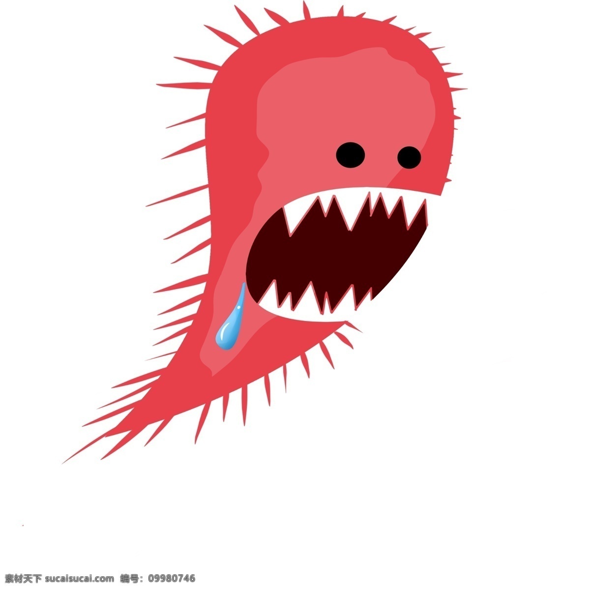红色 大 嘴巴 细菌 插画 红色的细菌 卡通插画 细菌插画 病菌插画 有益细菌 拟人细菌 大嘴巴细菌