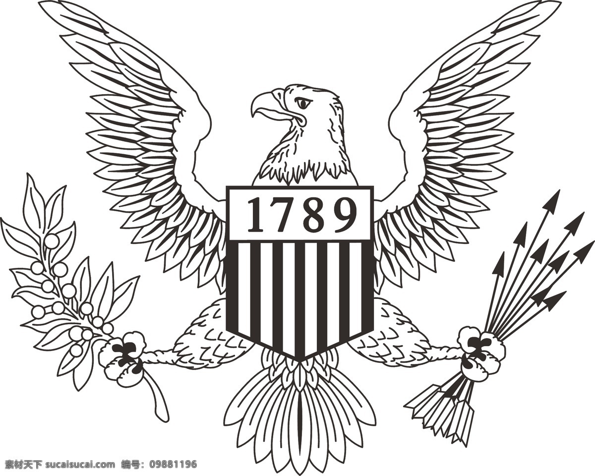 美国鹰 usa 矢量 黑白 标志 标志图标 其他图标