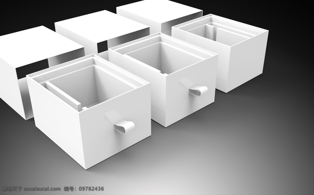 纸盒 3d模型 包装 白底 好贴图 3d 抽屉式 包装模型 3d设计 其他模型