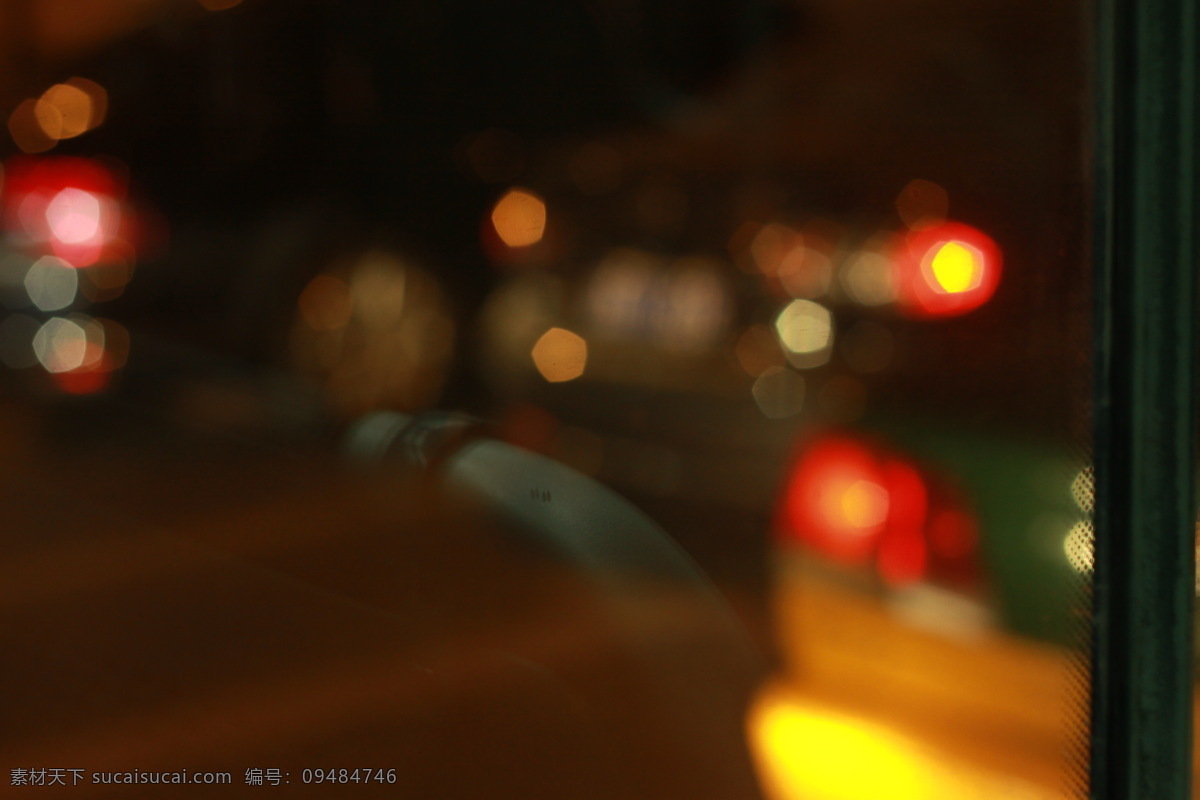 夜景 车窗 出租车 光影 光斑 自然景观