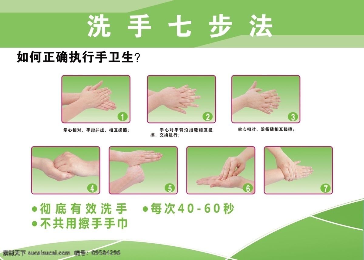 卫生 护士 医生 洗手 七 步法 a 洗护 安全 健康 绿色 生命 七步法