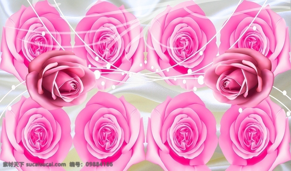 3d 玉雕 背景 玫瑰 立体 荷花 荷叶 粉红色 花卉 花藤 星光 分层 简约 电视背景墙 背景墙系列