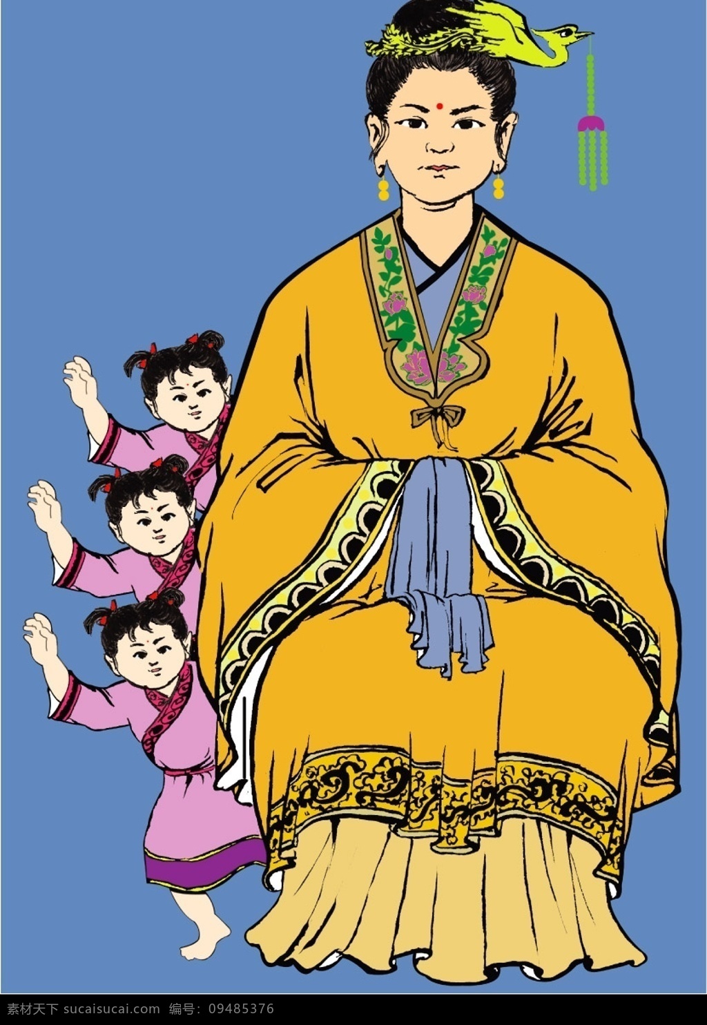 民间佛像 送子 女孩 分层 人物 源文件库