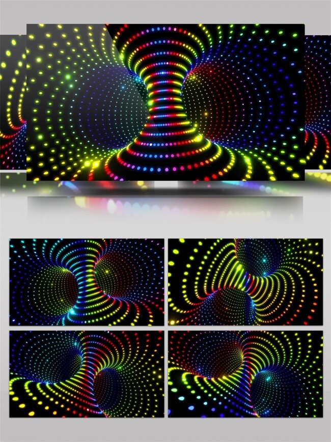 圆形 组成 奇妙 灯光 视频 点光源 华丽 旋涡 螺旋 通道 视频素材 动态视频素材