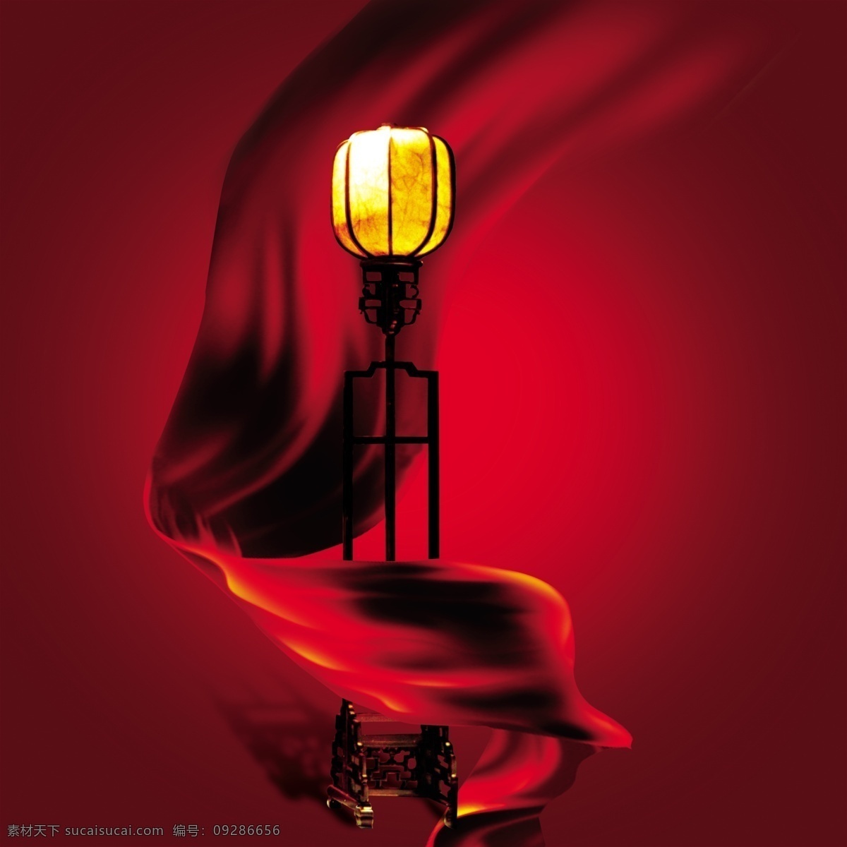 古典家具 设计素材 宫灯 古典 红绸缎 家具 台灯 红色调 psd源文件