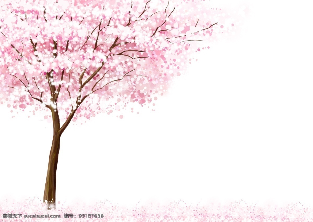 桃花广告设计 桃花 花 缤纷 粉色 白色