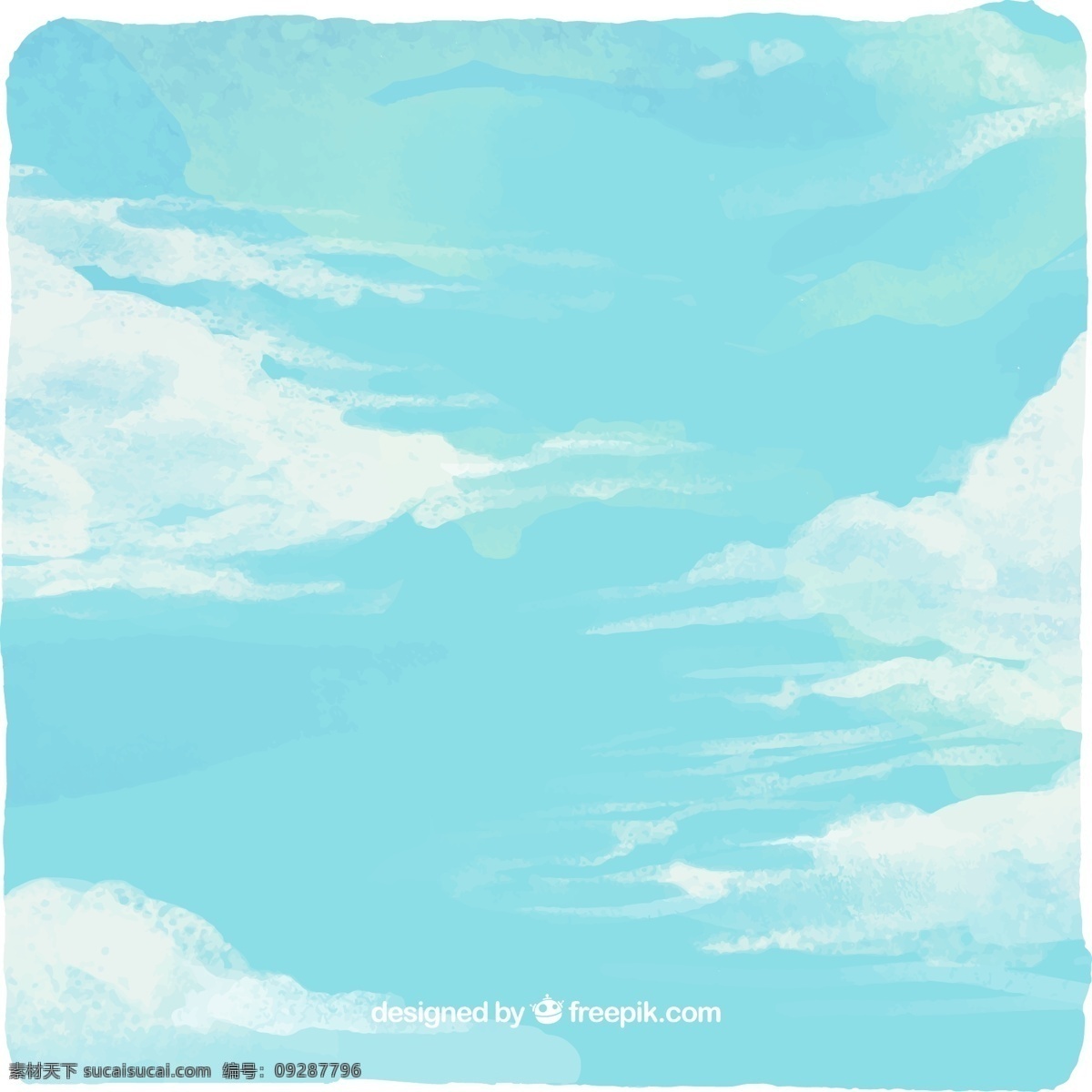 彩绘 蓝天 白云 风景 天空 动漫动画 风景漫画