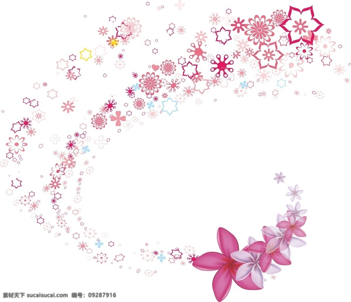 装饰 花朵 效果 元素 矢量设计 矢量文件 主题边框 背景设计 手绘设计 平面设计 花朵设计 粉色设计 背景