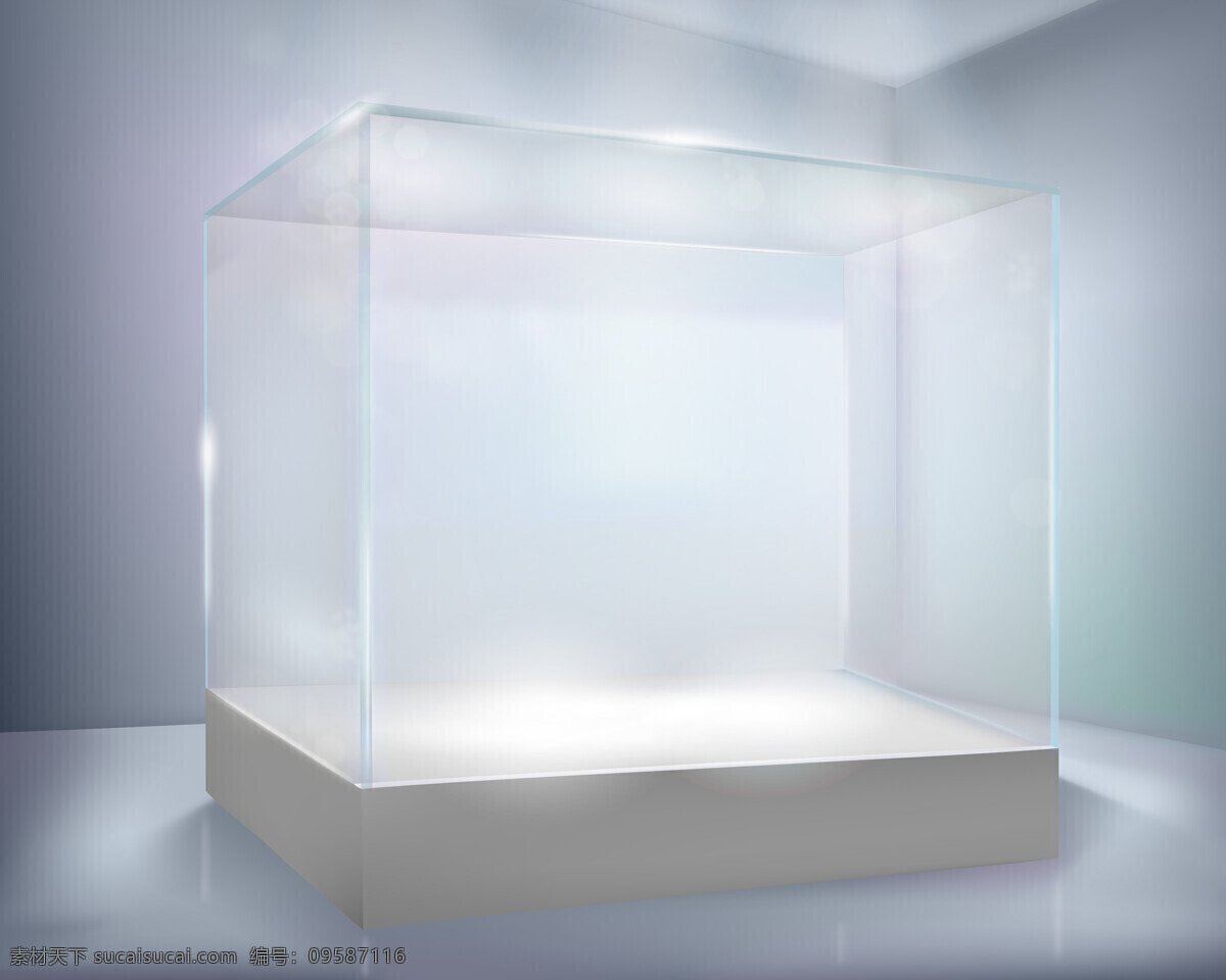 玻璃展柜效果 玻璃展柜 聚光灯 灯光效果 展台 展示台 其他类别 生活百科 灰色
