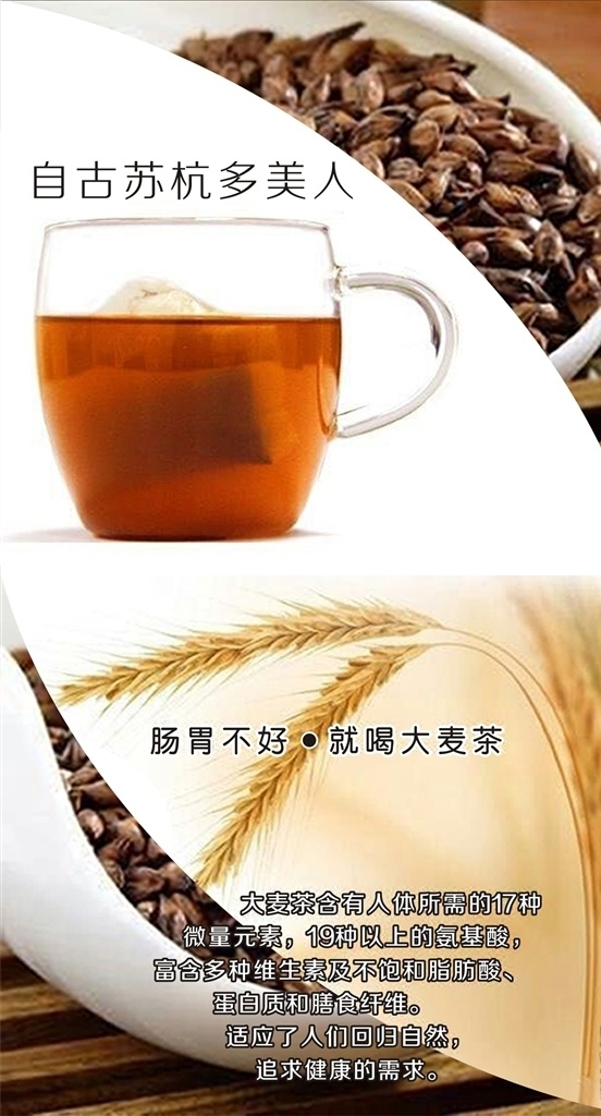 大麦茶 小麦 茶 小麦豆 茶杯 茶豆 室内广告设计