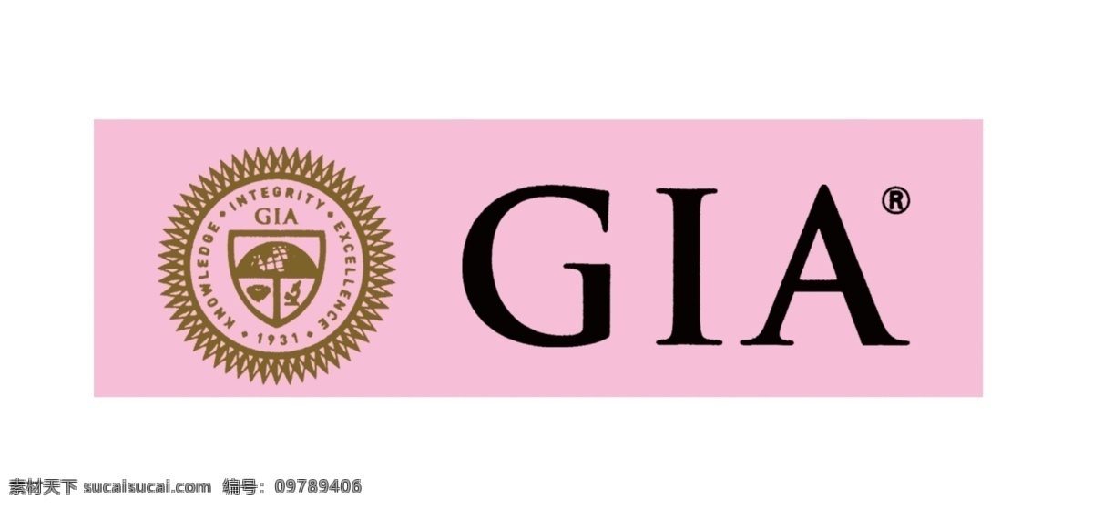 gia 国际 证书 logo 国际证书 粉色 美国认证