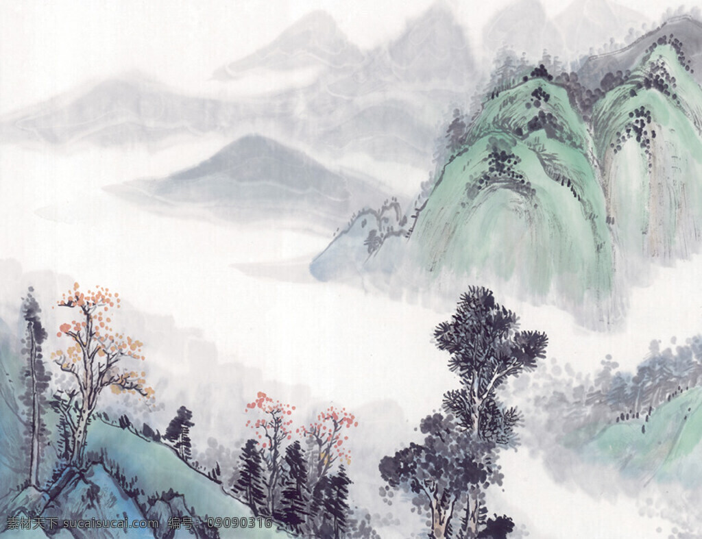 山沟免费下载 山顶 山峰 山峦 山脉 中华艺术绘画 山沟 峰回路转 文化艺术