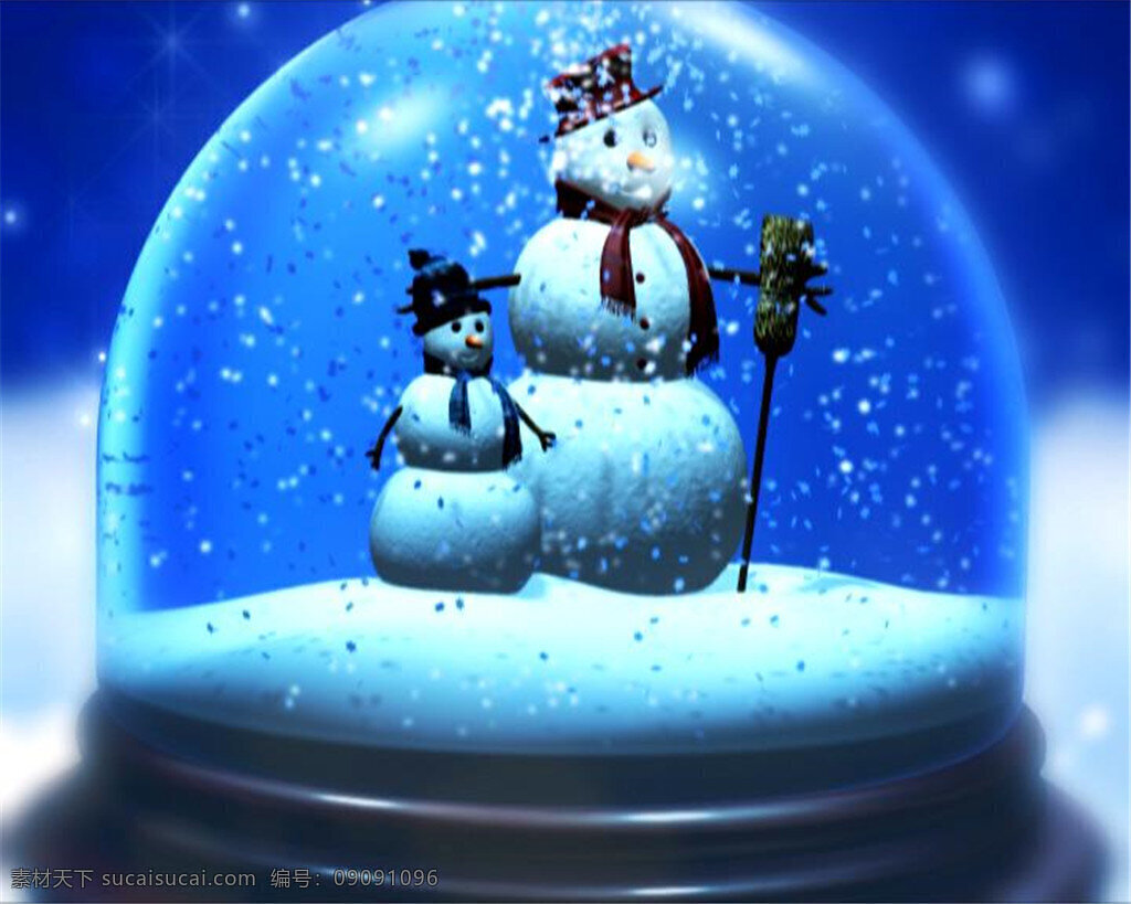 梦幻 唯美 圣诞 玻璃 雪球 雪人 装饰 浪漫 节日 庆祝 动画