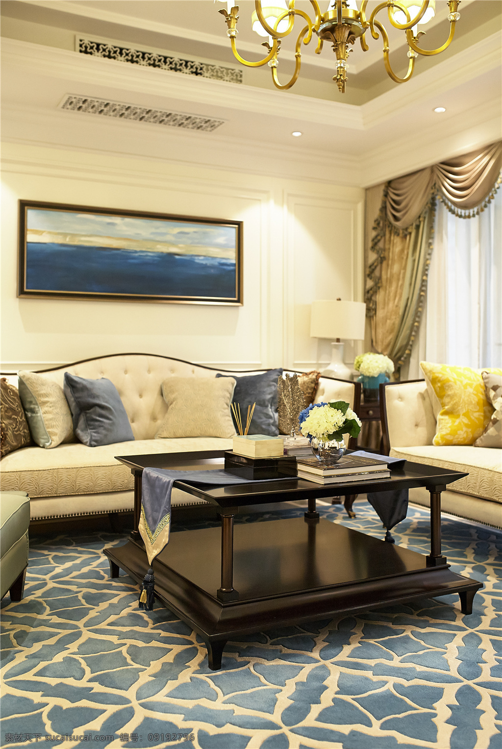 欧式 经典 客厅 茶几 装饰画 装修 效果图 时尚 奢华 大气 装饰设计 客厅高清大图